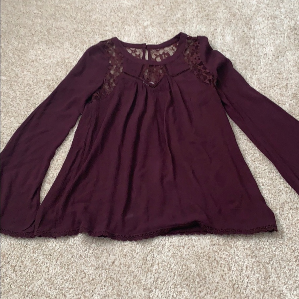 dark red/purple long sleeve blouse